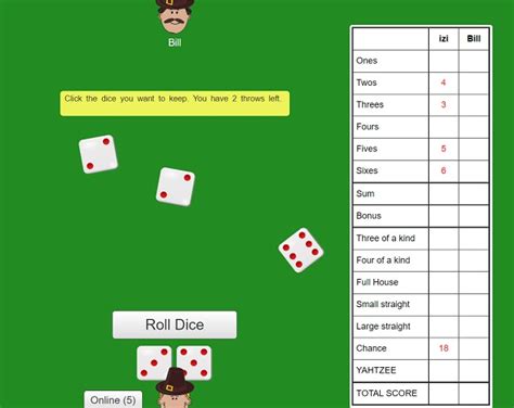 play yahtzee with bill